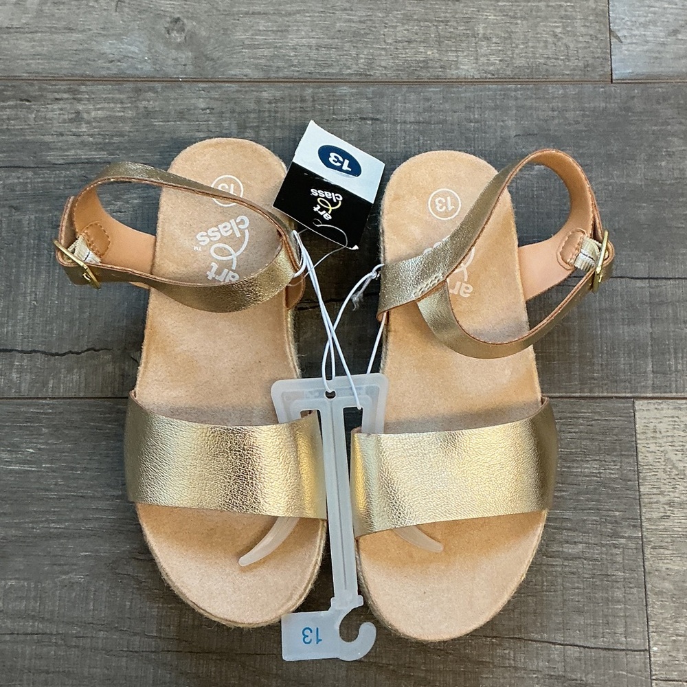 Art Class Gold Metallic Platform Sandals